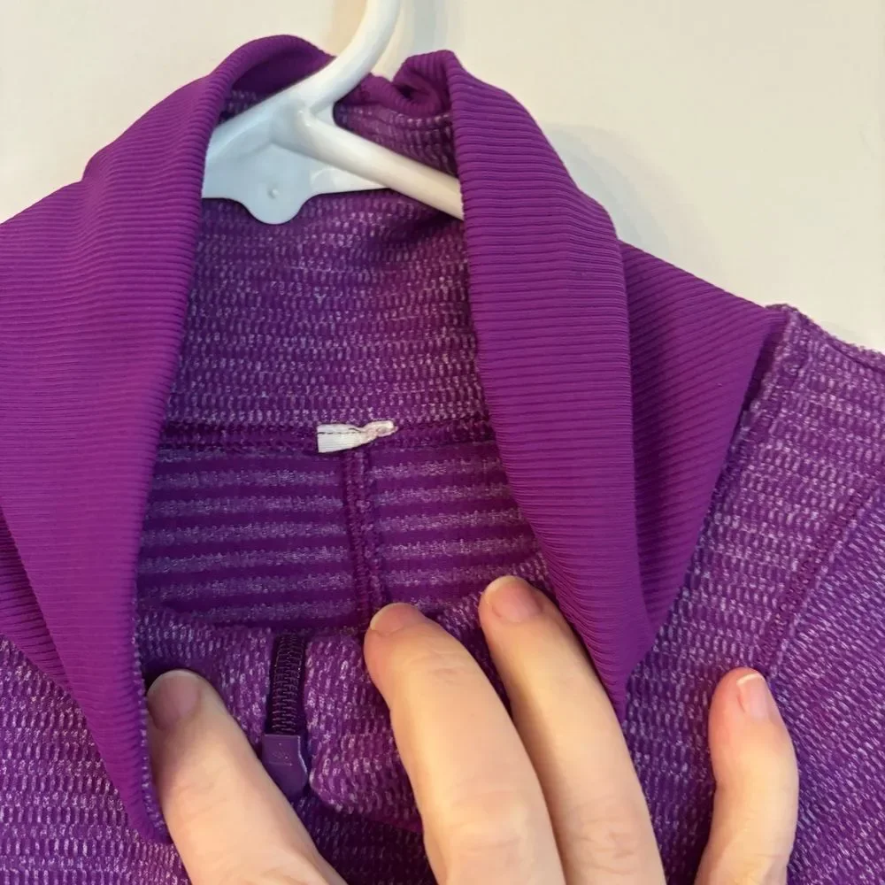 Lululemon Womens Long Sleeve Running 1/3 Zip Pullover Sweatshirt Sz 6 Purple EUC